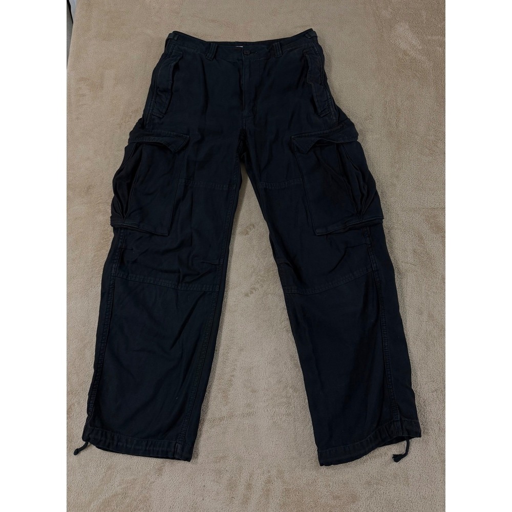 Tna Supply Cargo Pant 0 Black Wide Leg Utility Trousers Drawstring‎ Hem Rip Cord